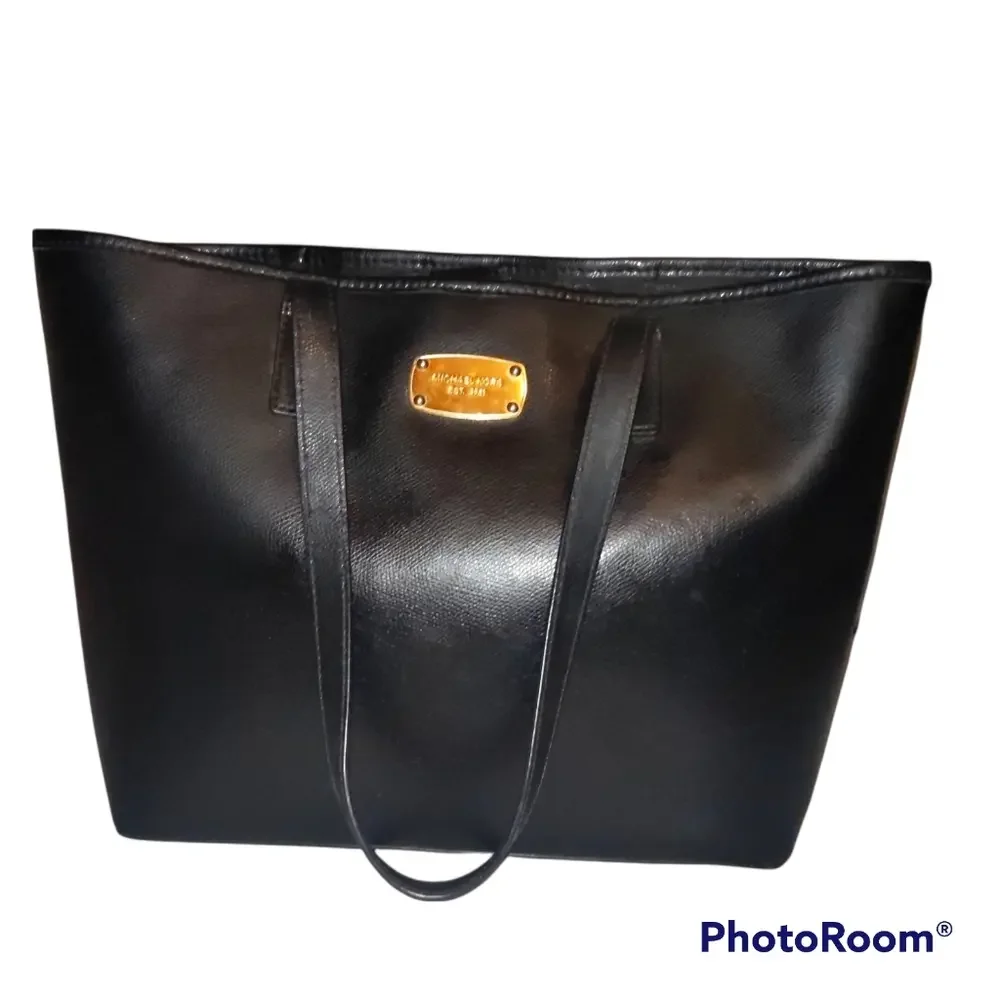 MICHAEL Michael Kors Travel Black Leather Tote - Picture 1 of 13